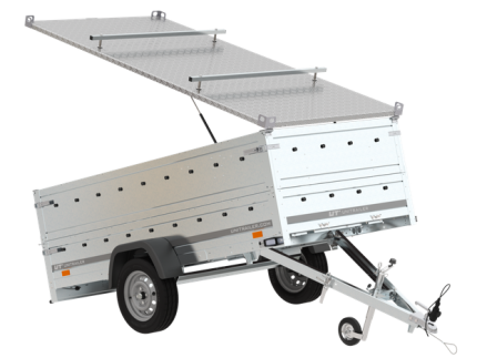 Remorque basculante 264x125 avec couvercle aluminium 750 kg