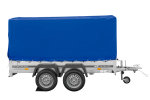 Remorque double essieu 264x150 avec bâche H1100 jusqu'à 750 kg – Image 2