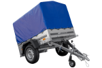 Remorque basculante 150x106 avec bâche haute jusqu'à 750 kg