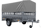 Remorque basculante 264x150 avec grilles et bâche H800 750 kg