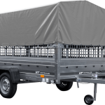 Remorque basculante 264x150 avec grilles et bâche H800 750 kg