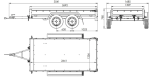Remorque double essieu basculante 264x150 avec bâche H1100 – Image 5