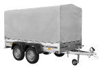 Remorque double essieu basculante 264x150 avec bâche H1100 – Image 3