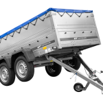 Remorque basculante double essieu 264x125 avec bâche 750 kg