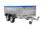 Remorque basculante double essieu 264x125 avec bâche 750 kg – Image 2