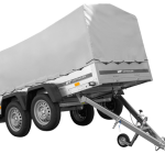 Remorque double essieu 264x125 avec bâche jusqu'à 750 kg