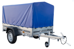 Remorque basculante 200x106 avec bâche haute bleue jusqu'à 750 kg