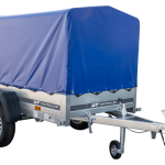 Remorque basculante 200x106 avec bâche haute bleue jusqu'à 750 kg
