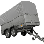 Remorque double essieu 264x125 avec bâche H800 750 kg
