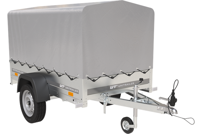 75.png Remorque basculante 200x125 avec bâche haute jusqu'à 750 kg – Image 1