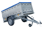 Remorque basculante 200x106 avec bâche et grille 750 kg