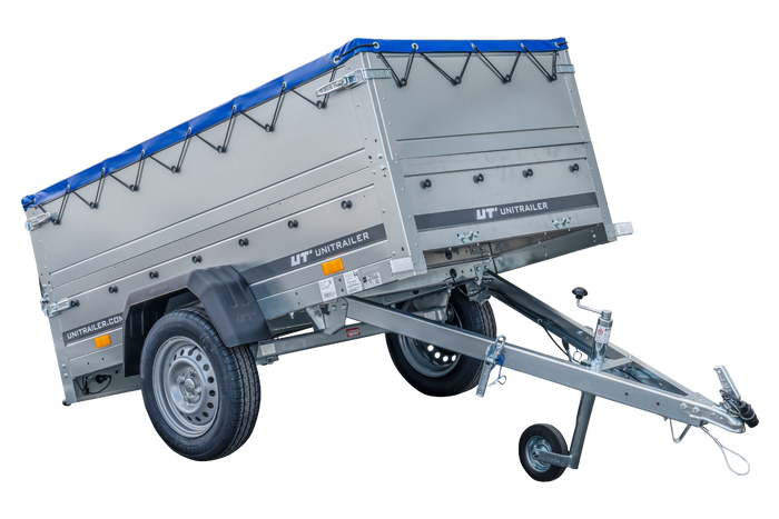 76-2.png Remorque basculante 200x106 avec bâche et grille 750 kg – Image 1