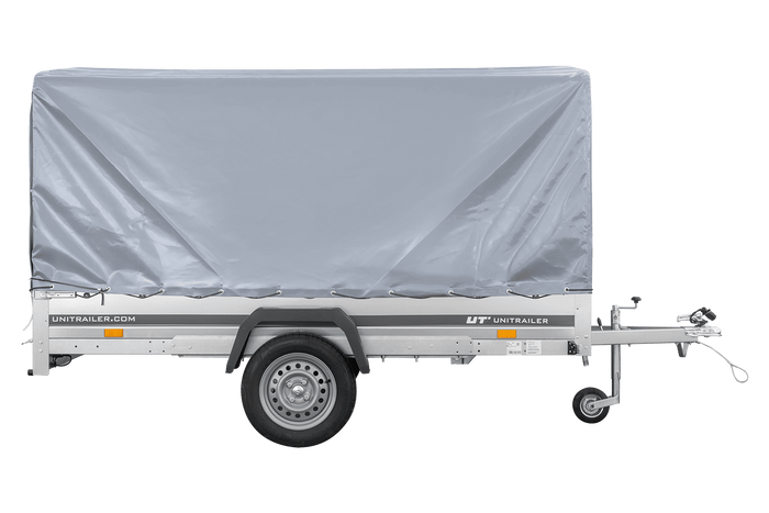 98.png Remorque basculante 265x150 avec bâche H1100 jusqu'à 750 kg – Image 1